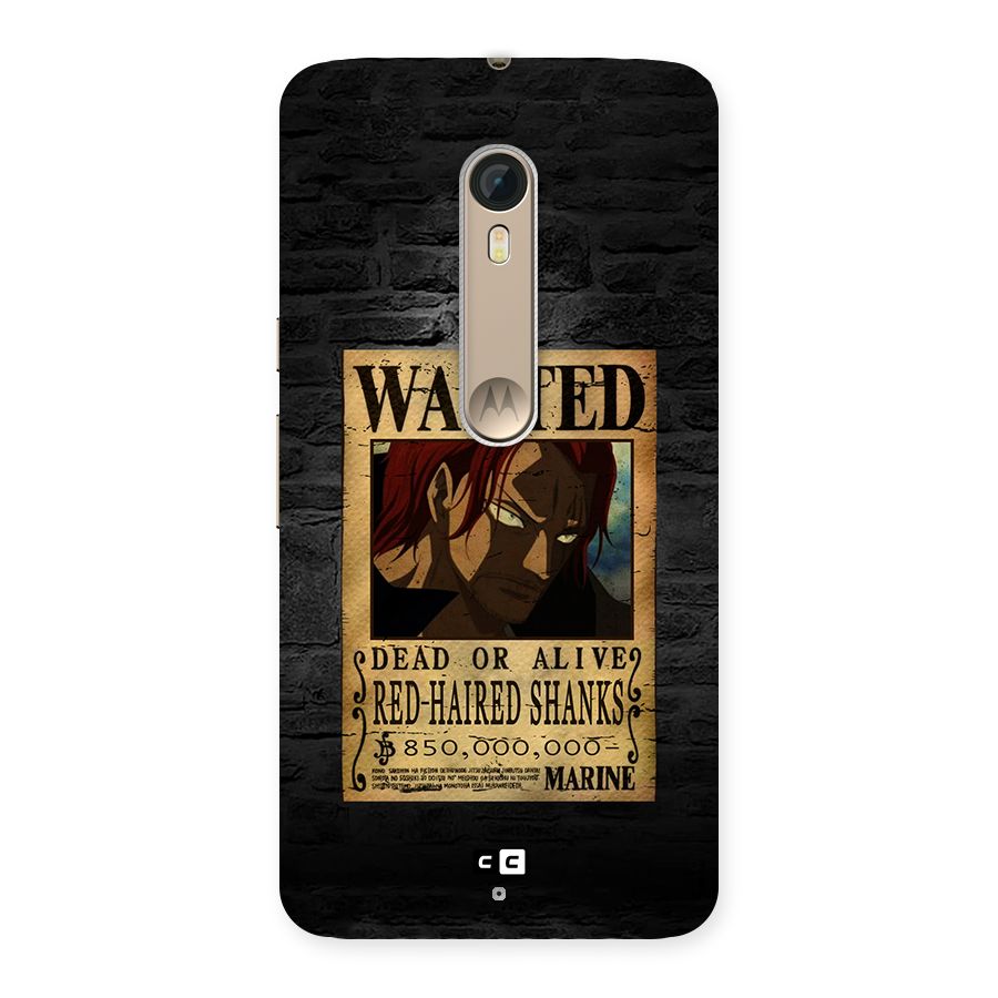 Shanks Wanted Back Case for Moto X Style