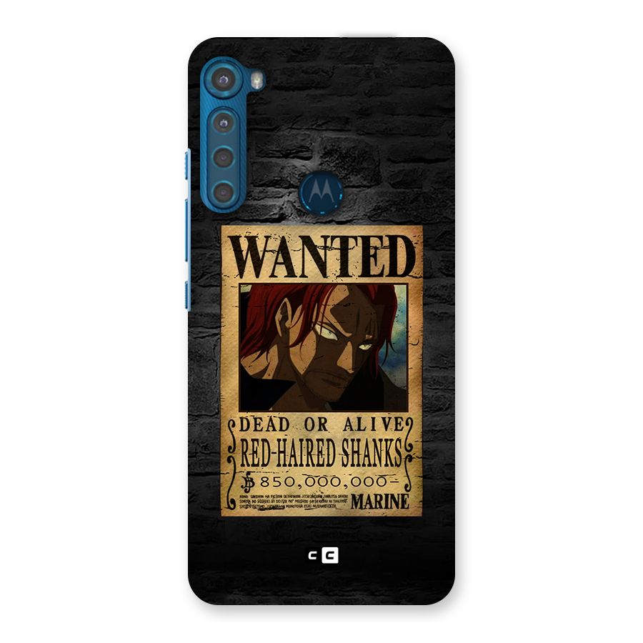 Shanks Wanted Back Case for Motorola One Fusion Plus