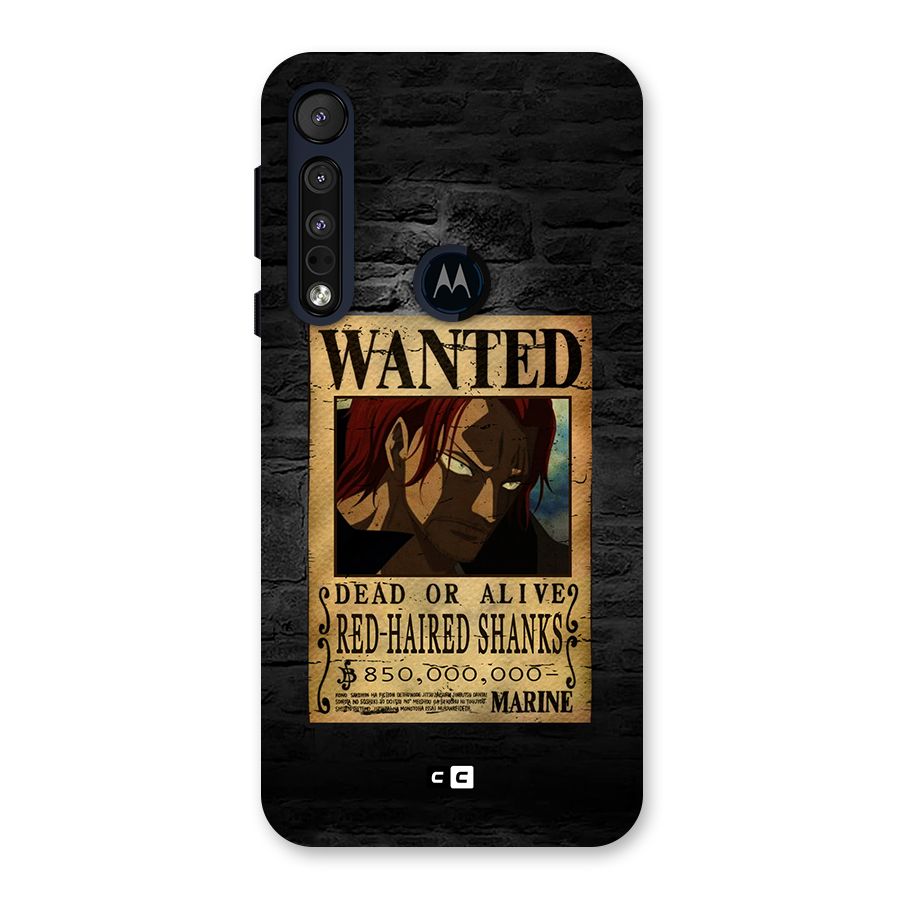 Shanks Wanted Back Case for Motorola One Macro