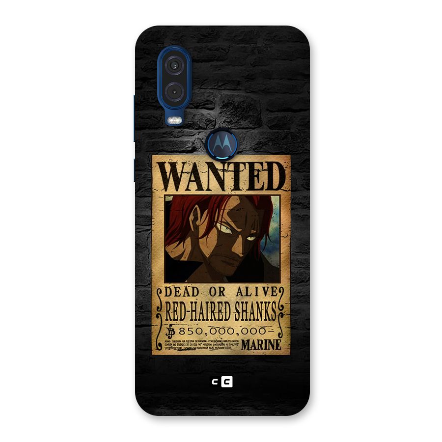 Shanks Wanted Back Case for Motorola One Vision
