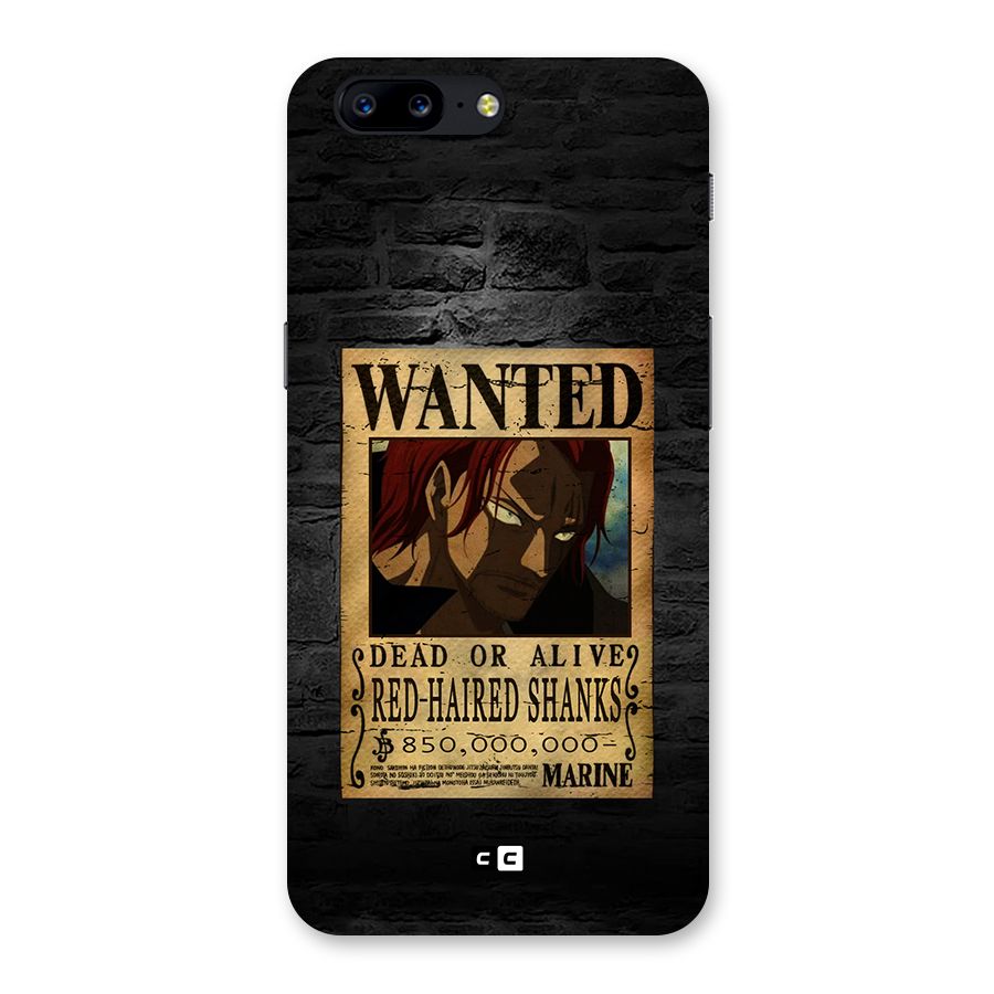 Shanks Wanted Back Case for OnePlus 5