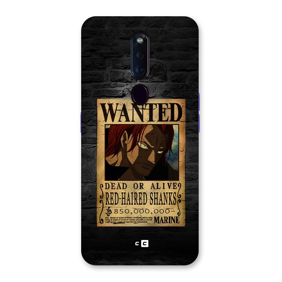 Shanks Wanted Back Case for Oppo F11 Pro