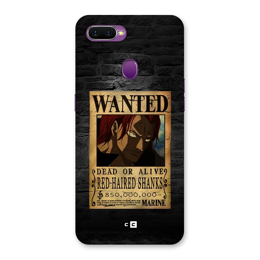 Shanks Wanted Back Case for Oppo F9