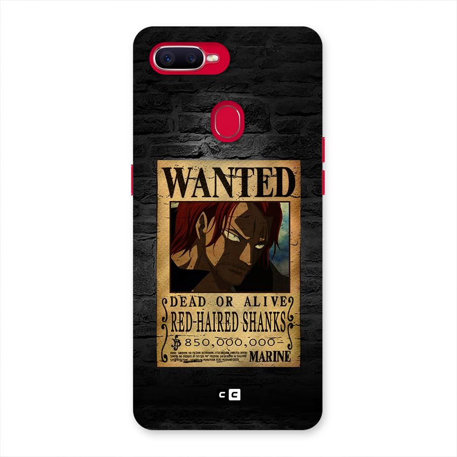 Shanks Wanted Back Case for Oppo F9 Pro