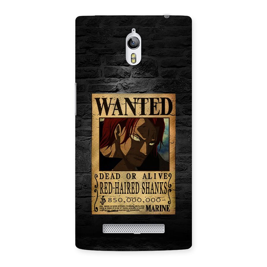 Shanks Wanted Back Case for Oppo Find 7