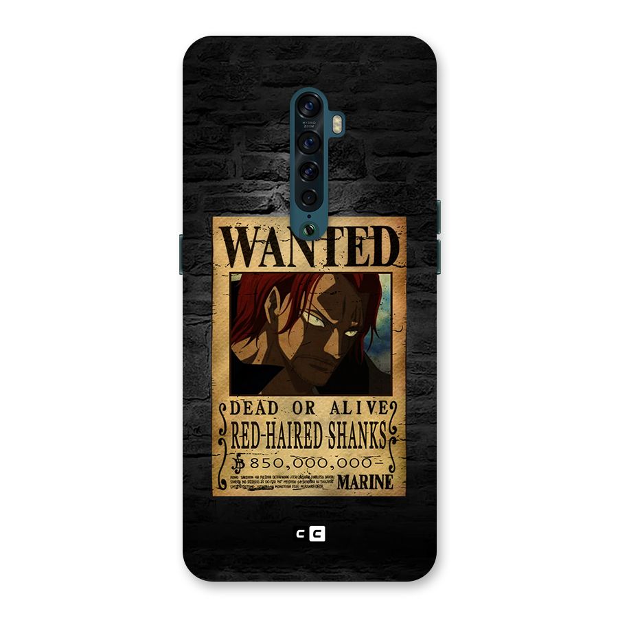 Shanks Wanted Back Case for Oppo Reno2