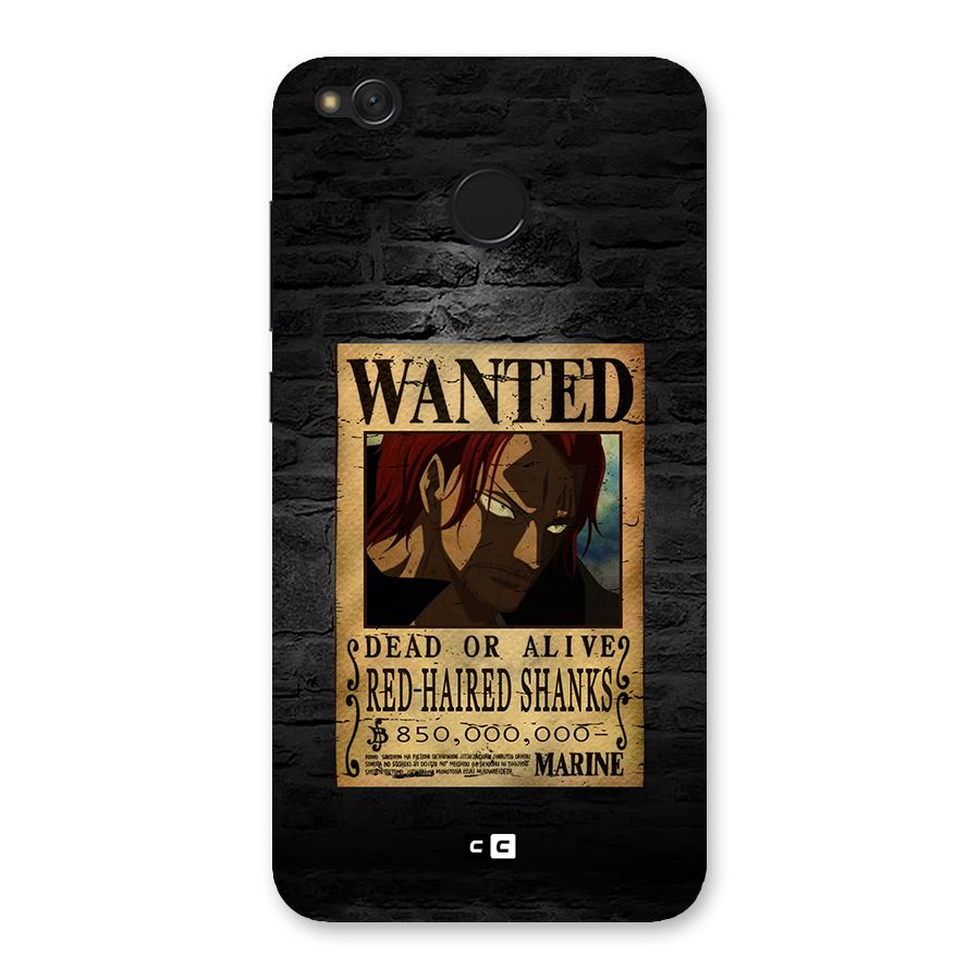 Shanks Wanted Back Case for Redmi 4