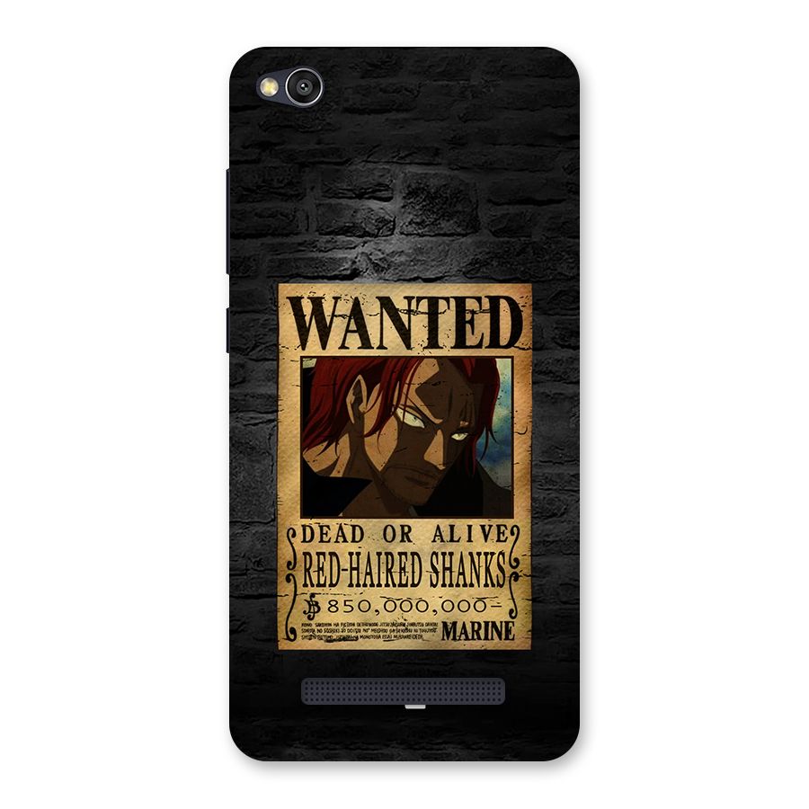 Shanks Wanted Back Case for Redmi 4A
