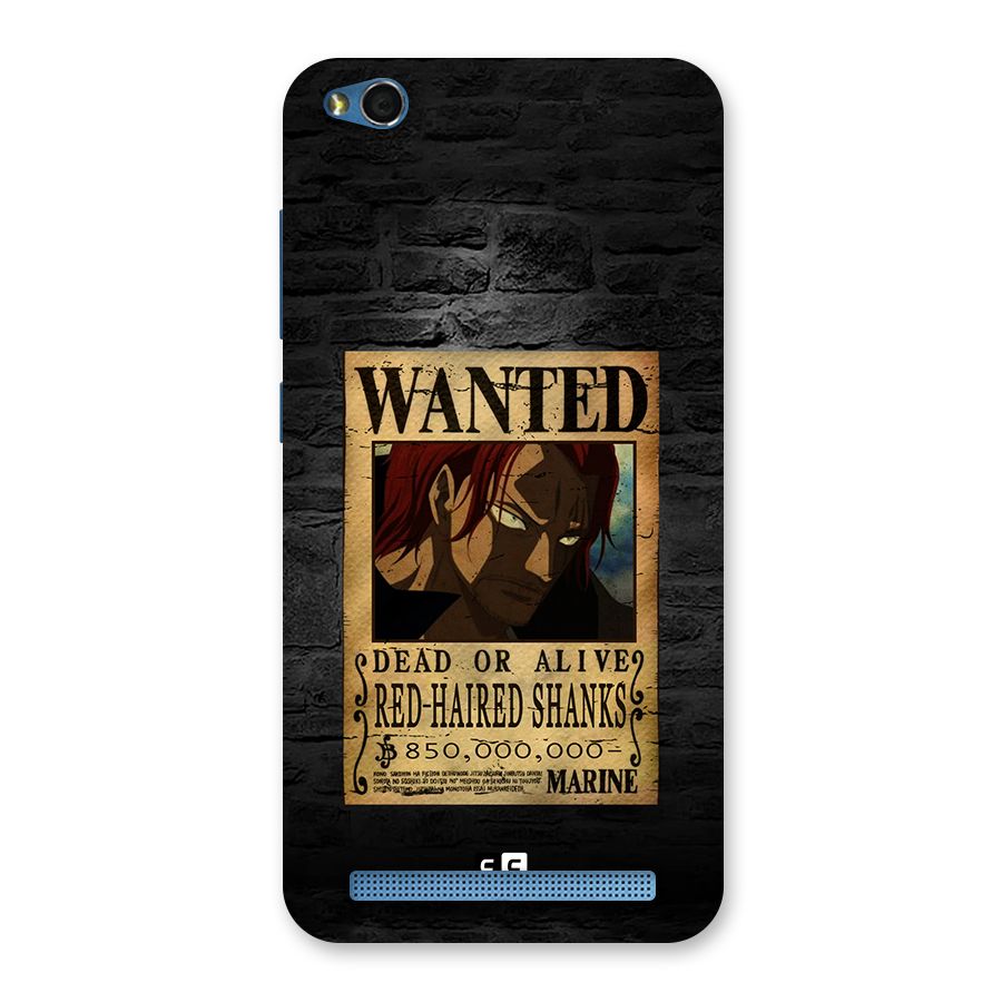 Shanks Wanted Back Case for Redmi 5A
