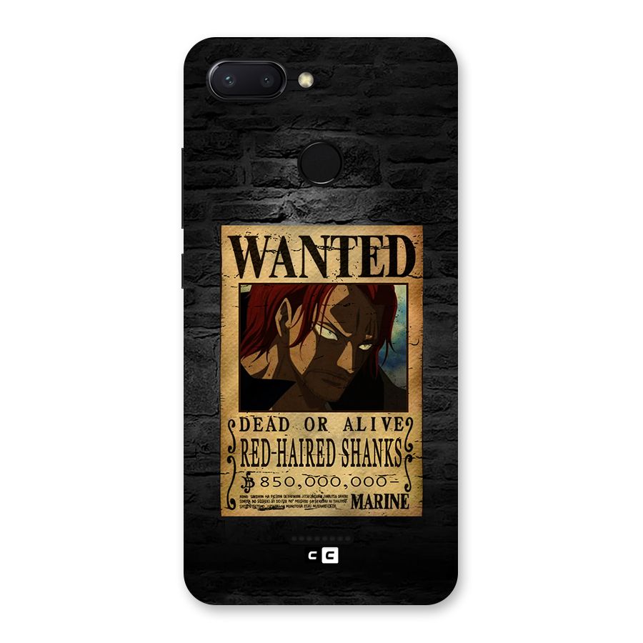 Shanks Wanted Back Case for Redmi 6