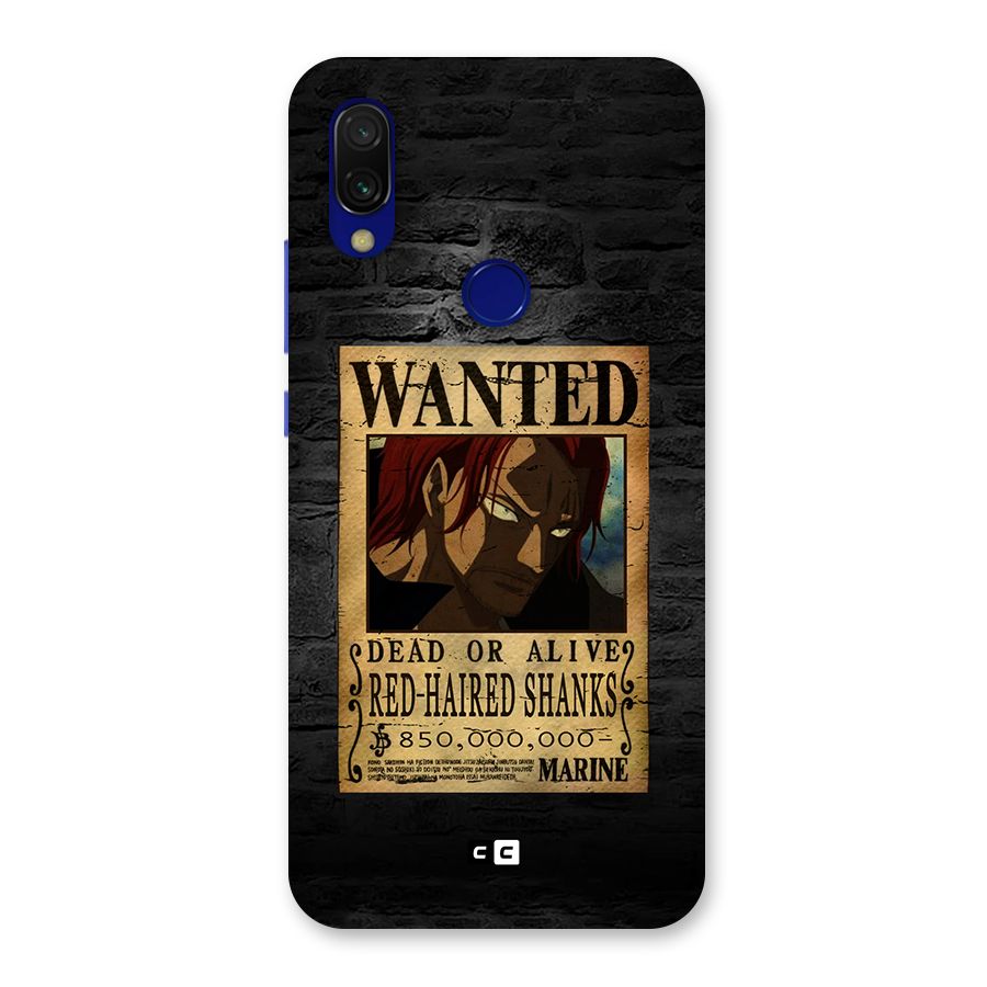 Shanks Wanted Back Case for Redmi 7