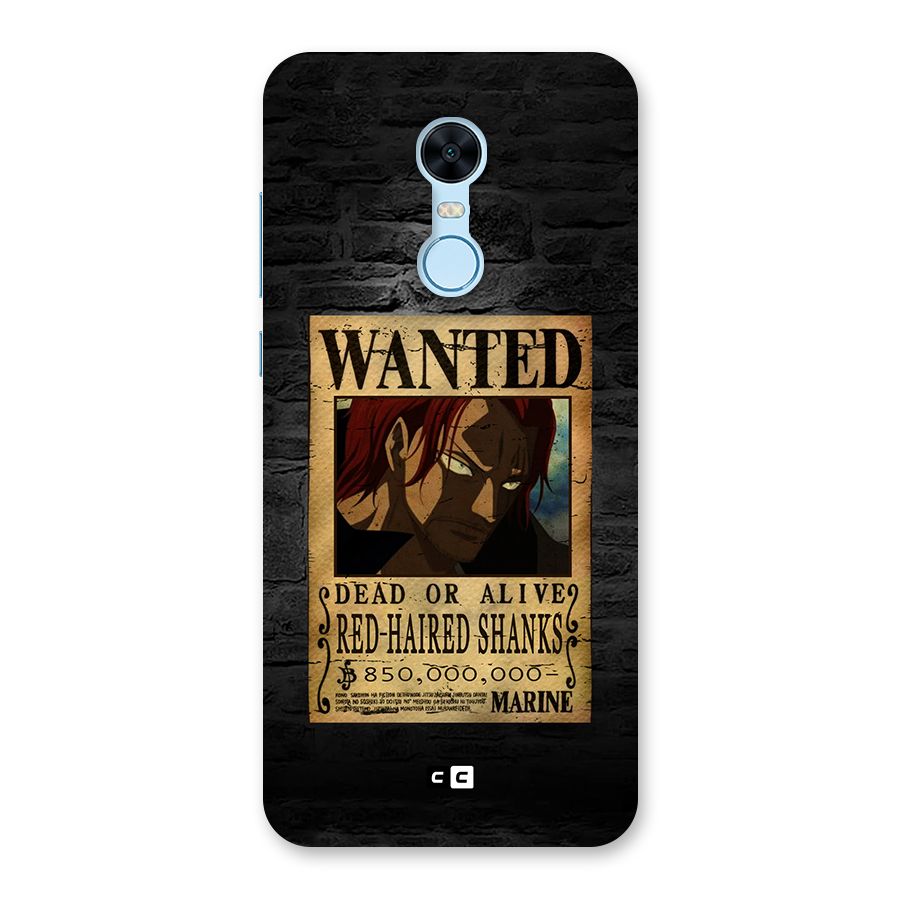 Shanks Wanted Back Case for Redmi Note 5