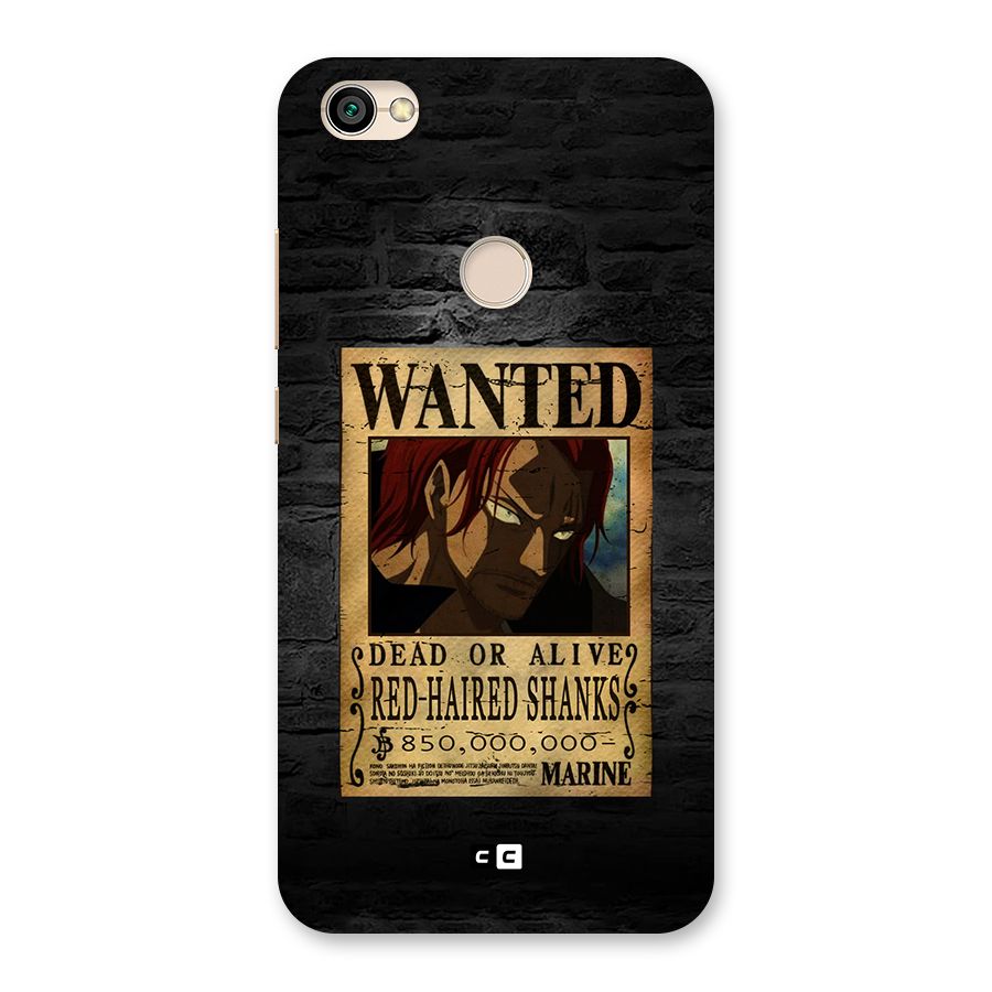 Shanks Wanted Back Case for Redmi Y1 2017