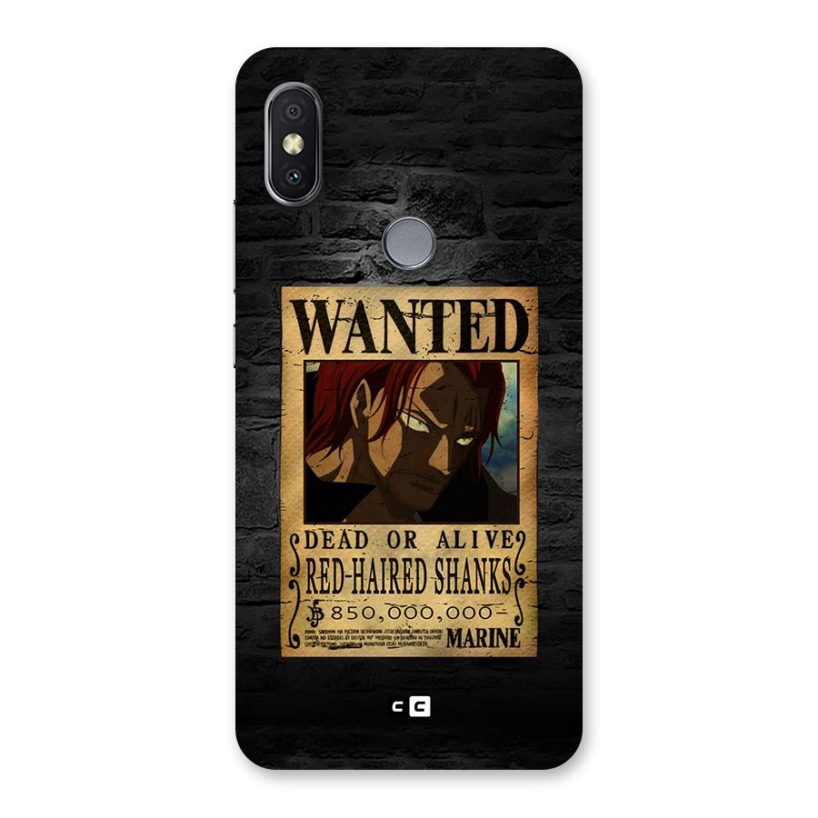 Shanks Wanted Back Case for Redmi Y2