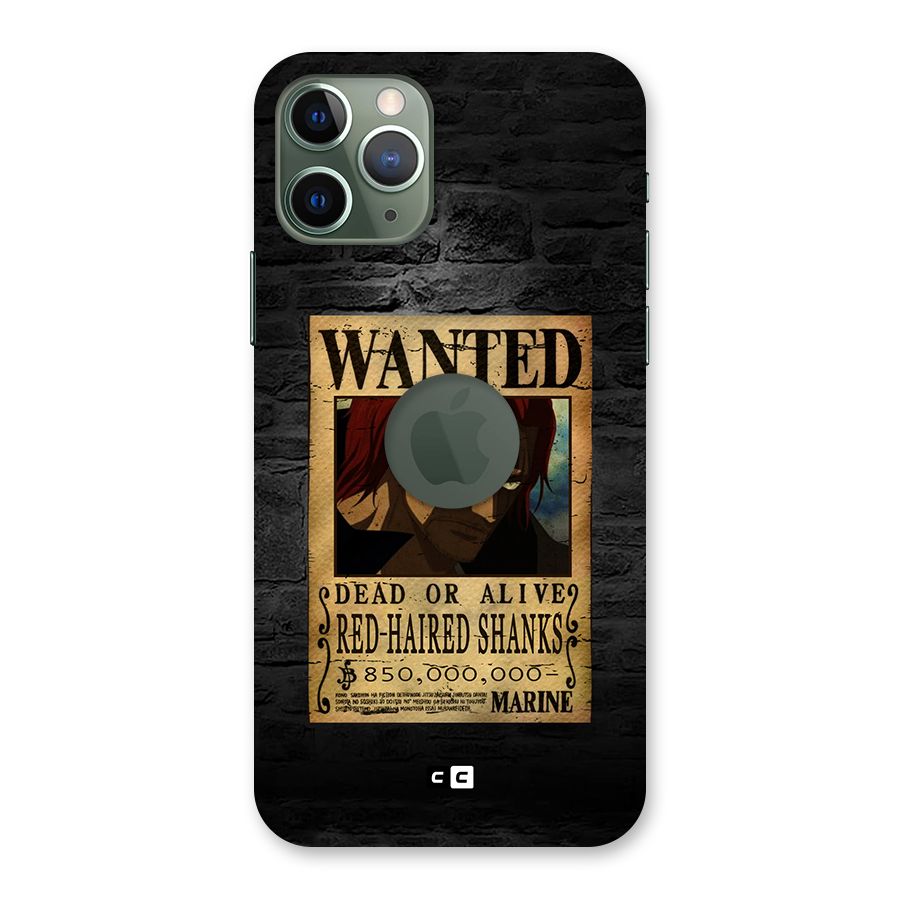 Shanks Wanted Back Case for iPhone 11 Pro Logo Cut
