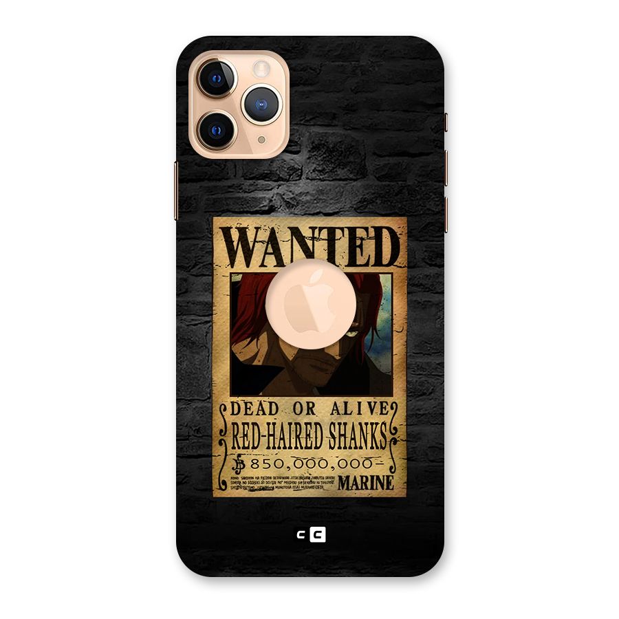 Shanks Wanted Back Case for iPhone 11 Pro Max Logo Cut