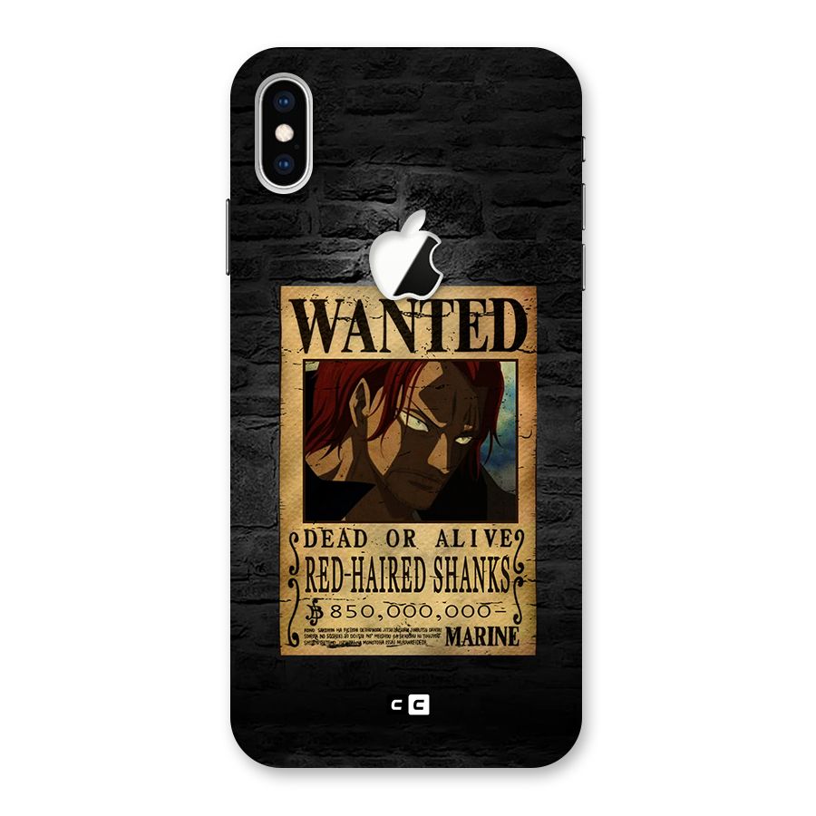 Shanks Wanted Back Case for iPhone XS Max Apple Cut