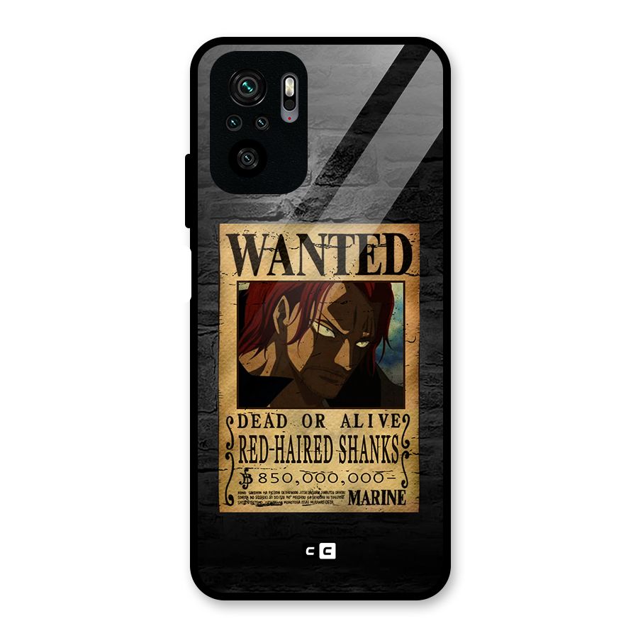 Shanks Wanted Glass Back Case for Redmi Note 10S