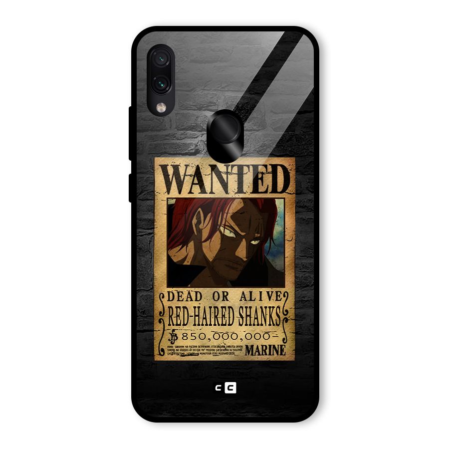 Shanks Wanted Glass Back Case for Redmi Note 7 Pro