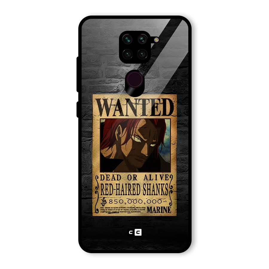 Shanks Wanted Glass Back Case for Redmi Note 9