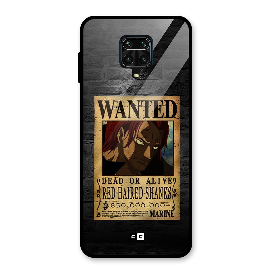Shanks Wanted Glass Back Case for Redmi Note 9 Pro