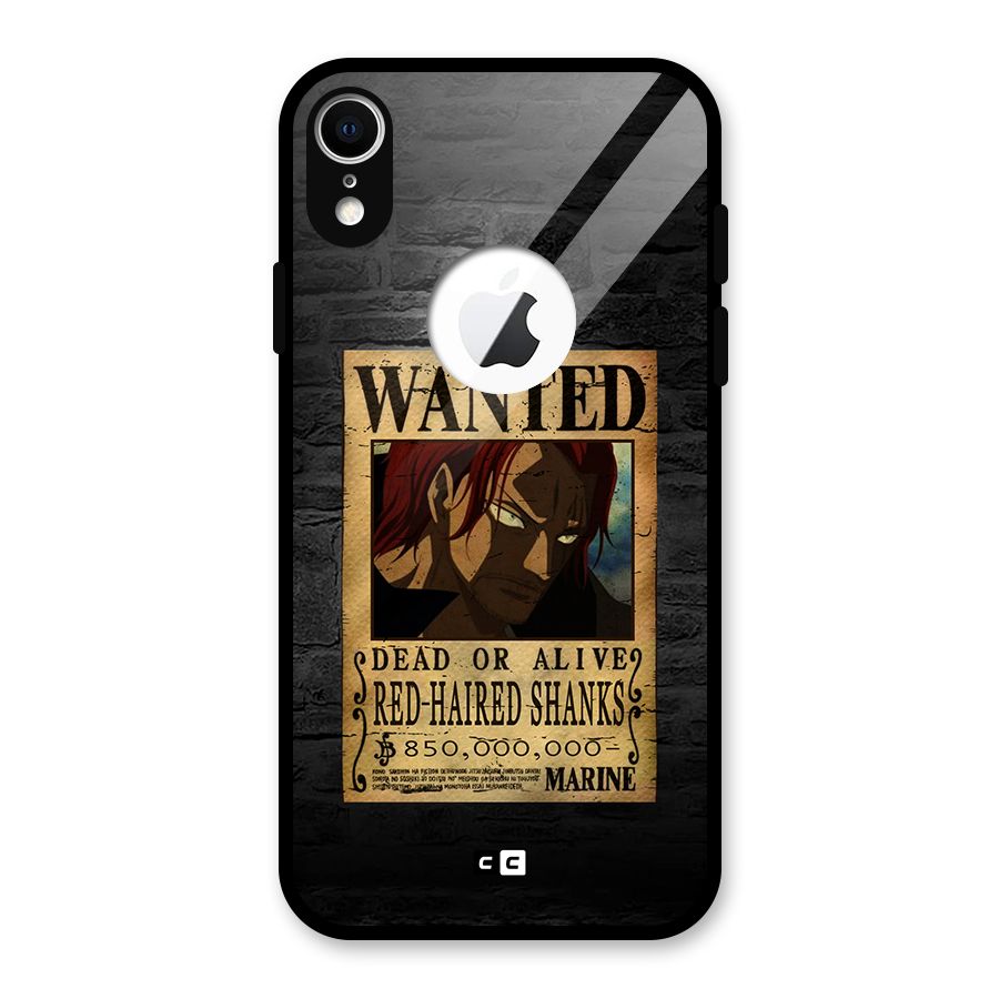 Shanks Wanted Glass Back Case for iPhone XR Logo Cut