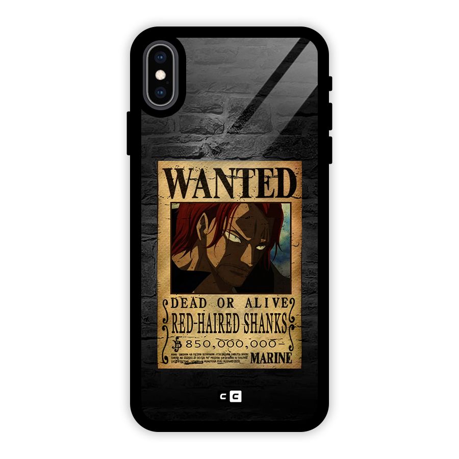 Shanks Wanted Glass Back Case for iPhone XS Max