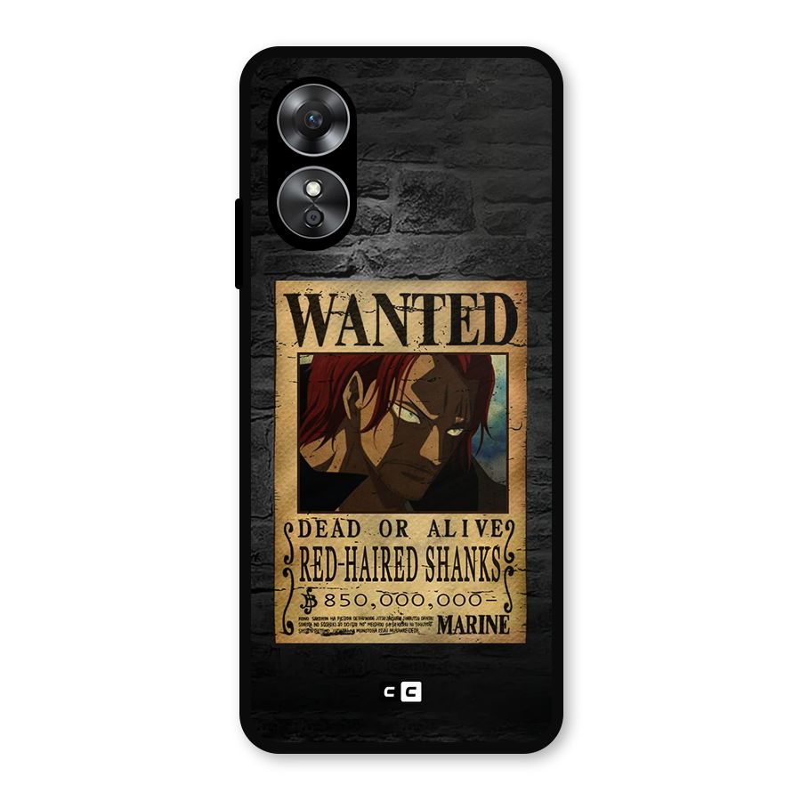 Shanks Wanted Metal Back Case for Oppo A17