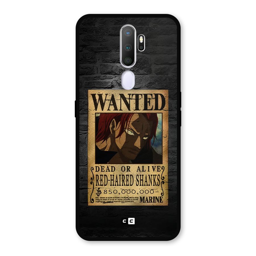 Shanks Wanted Metal Back Case for Oppo A9 (2020)