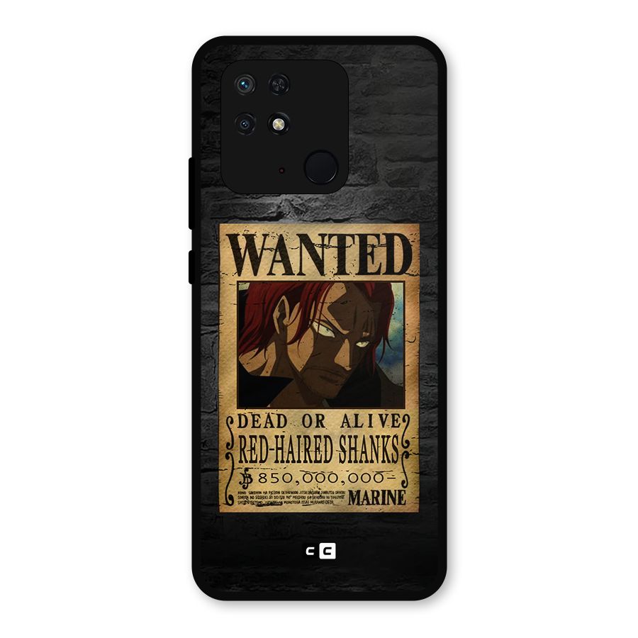 Shanks Wanted Metal Back Case for Redmi 10