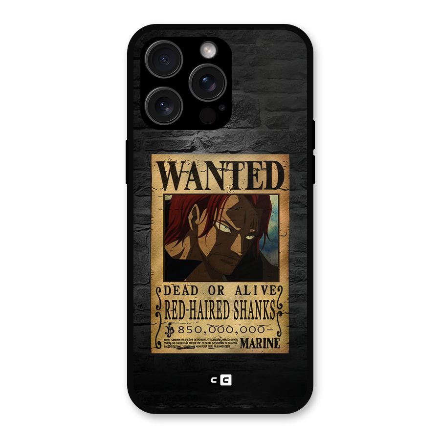 Shanks Wanted Metal Back Case for iPhone 15 Pro Max