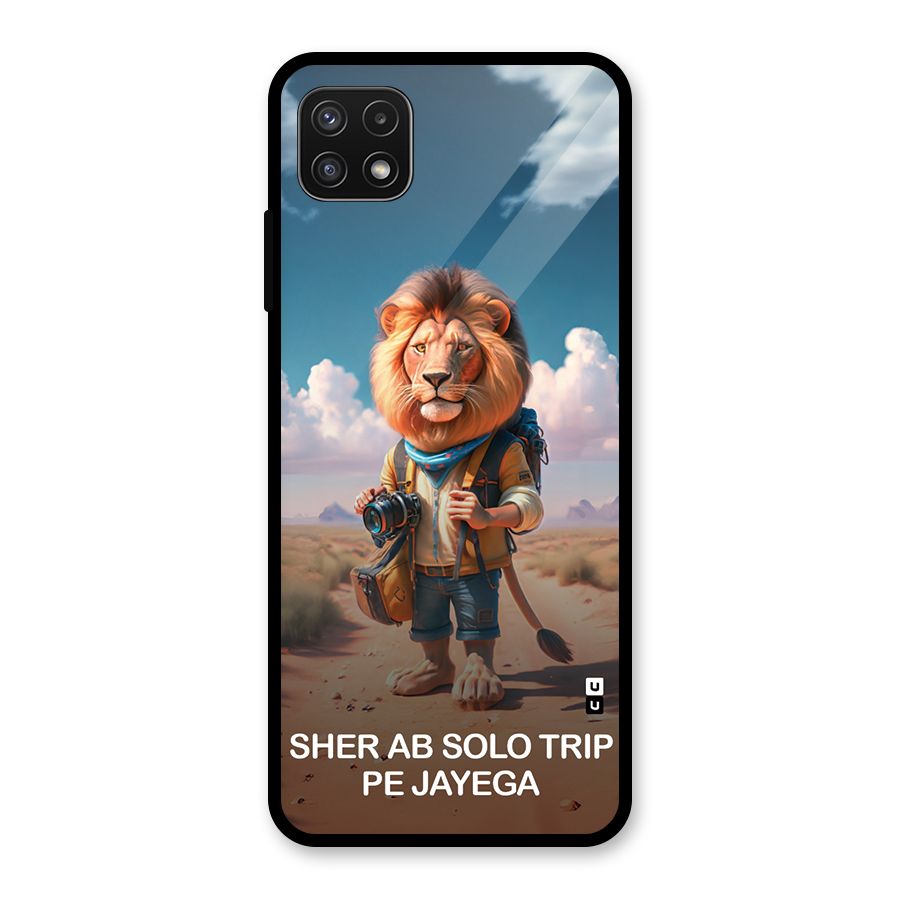 Sher Solo Trip Glass Back Case for Galaxy A22 5G