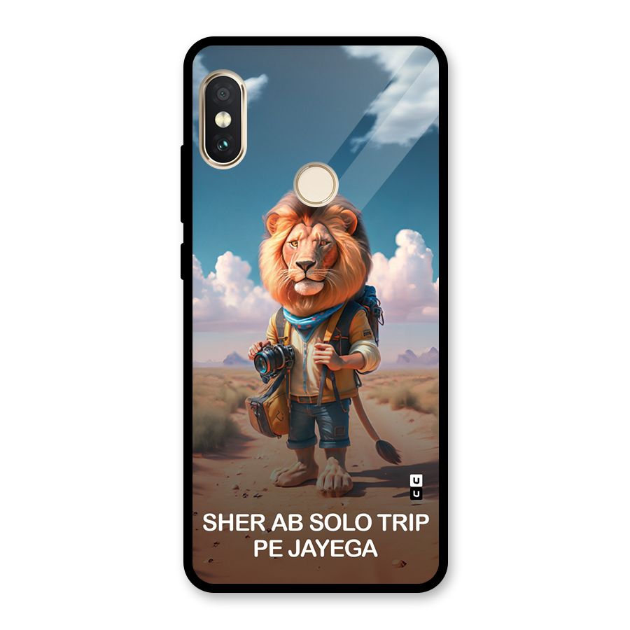 Sher Solo Trip Glass Back Case for Redmi Note 5 Pro
