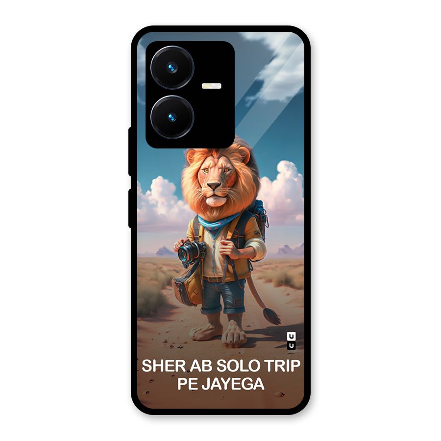 Sher Solo Trip Glass Back Case for Vivo Y22s