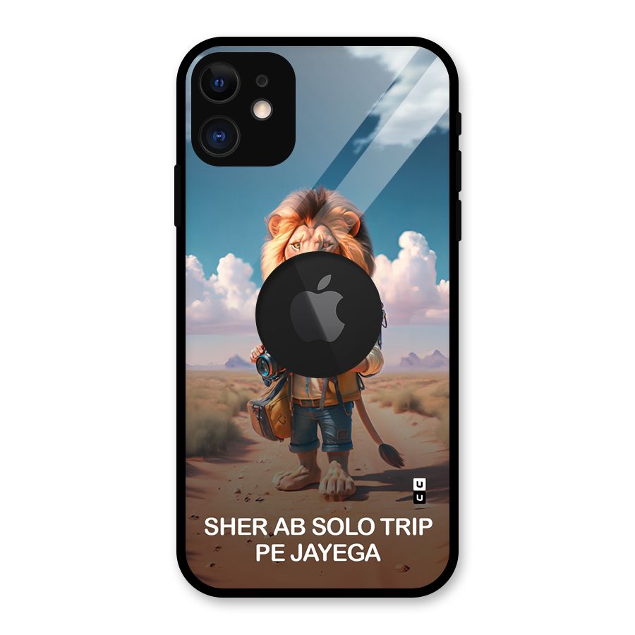 Sher Solo Trip Glass Back Case for iPhone 11 Logo Cut