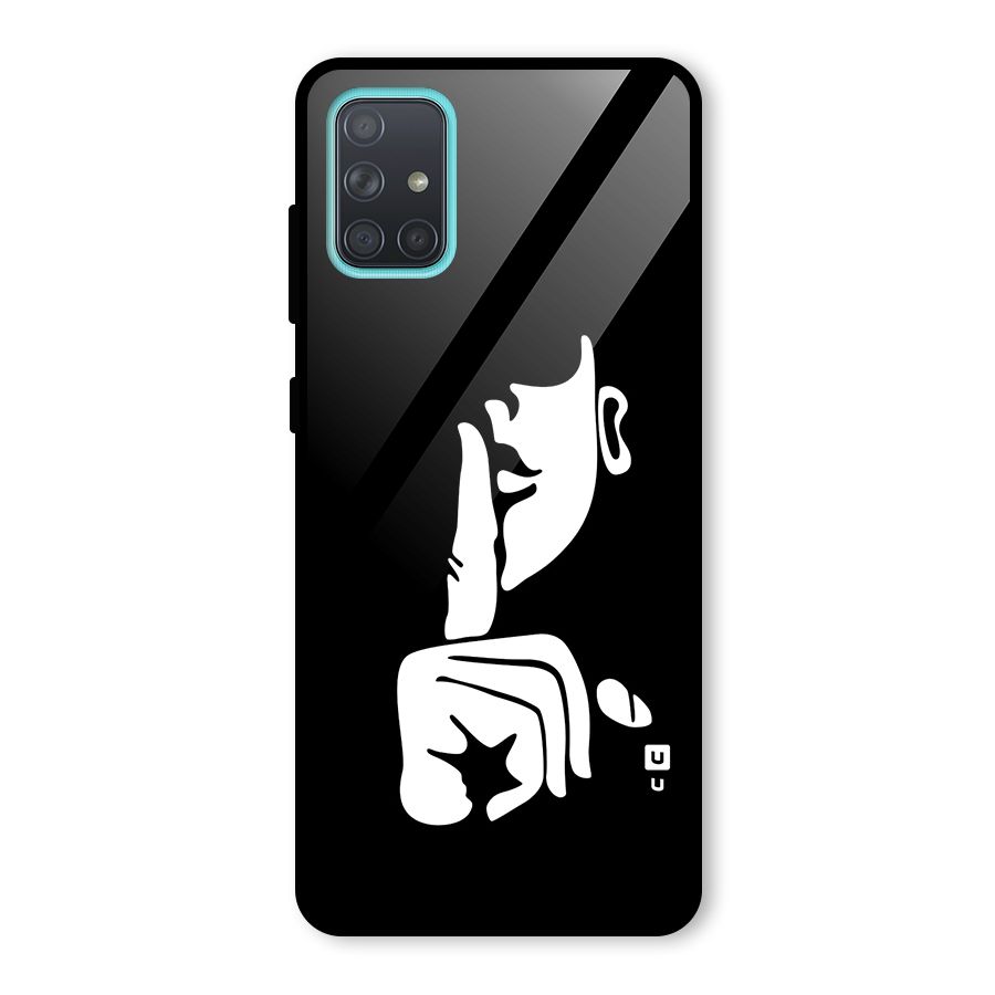 Shhh Art Glass Back Case for Galaxy A71