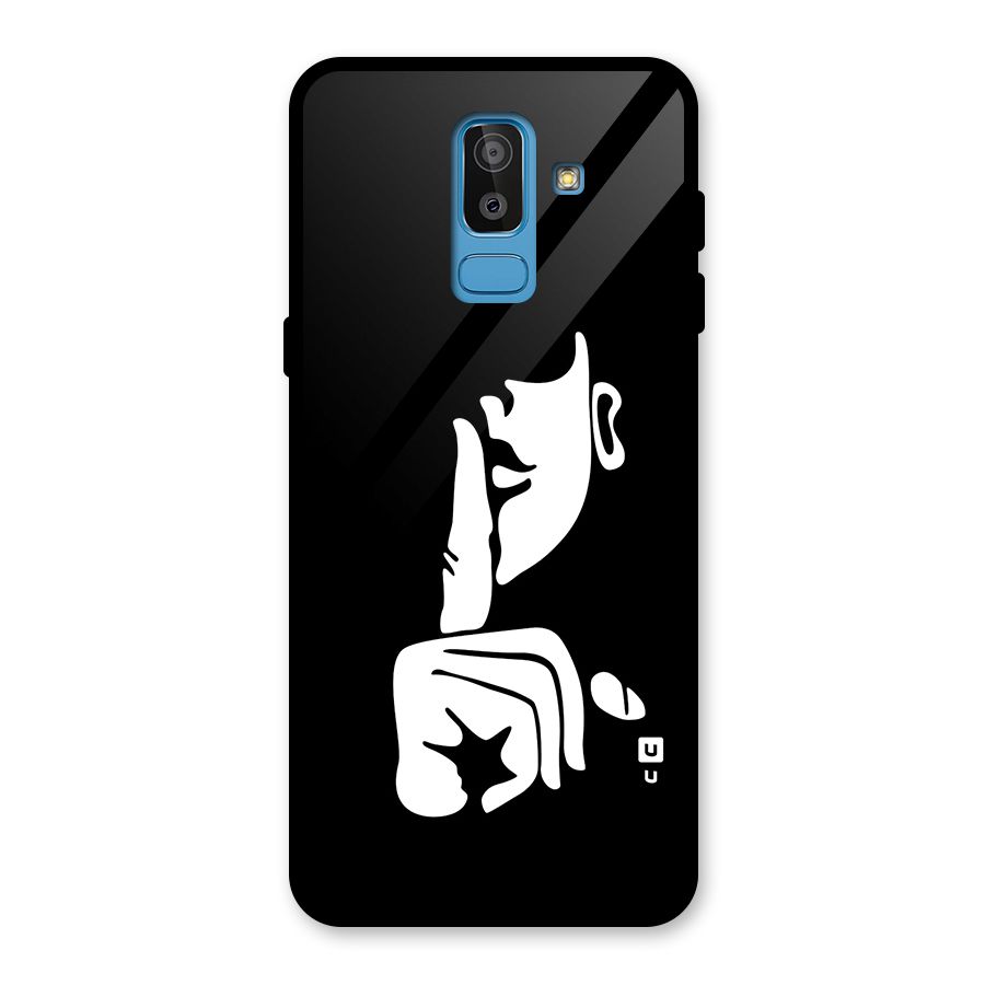 Shhh Art Glass Back Case for Galaxy J8