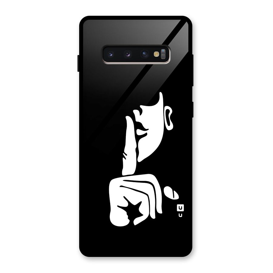 Shhh Art Glass Back Case for Galaxy S10 Plus