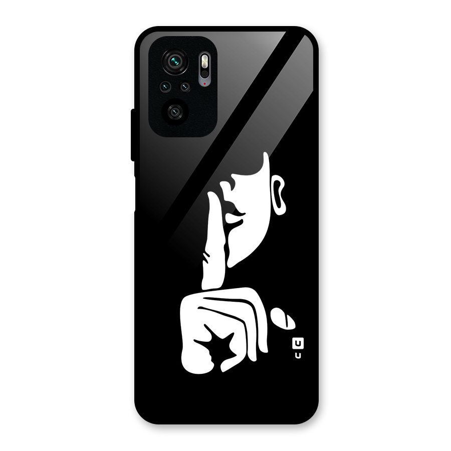 Shhh Art Glass Back Case for Redmi Note 10S