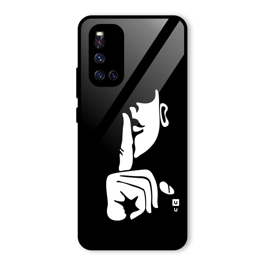 Shhh Art Glass Back Case for Vivo V19