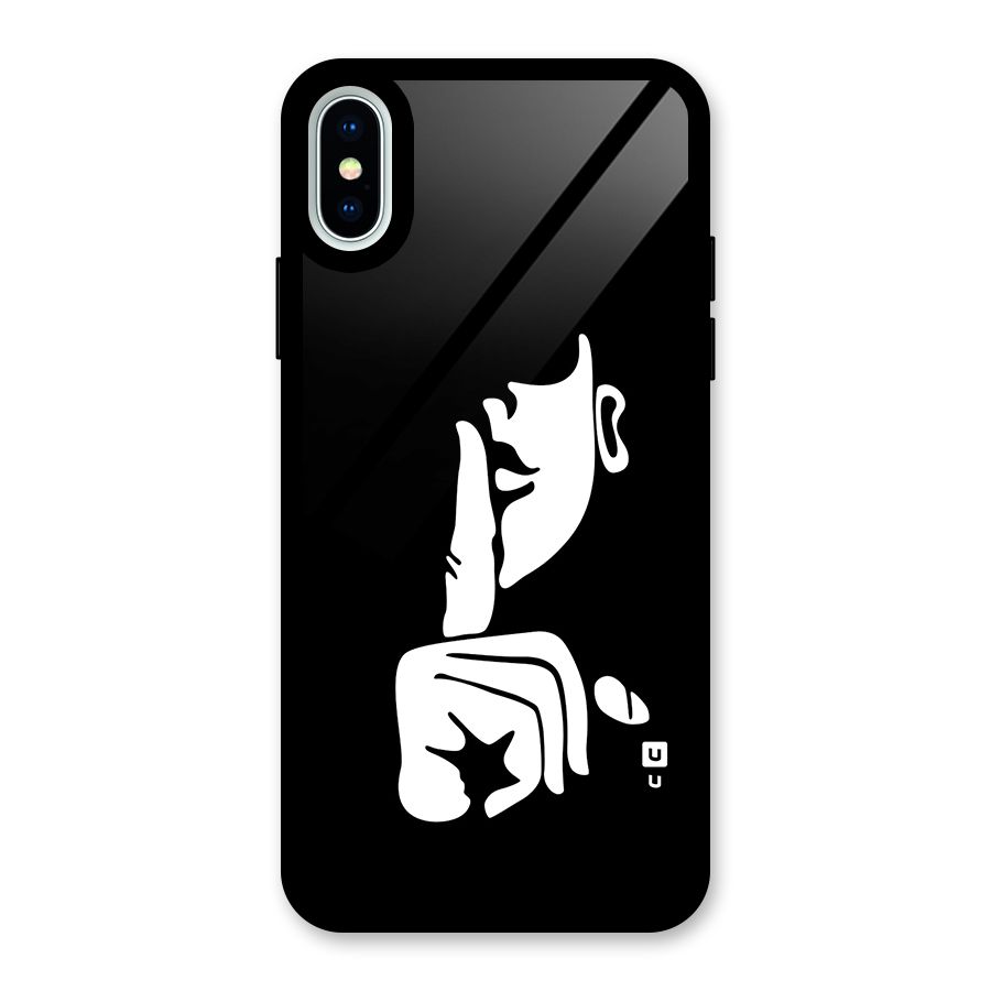 Shhh Art Glass Back Case for iPhone X