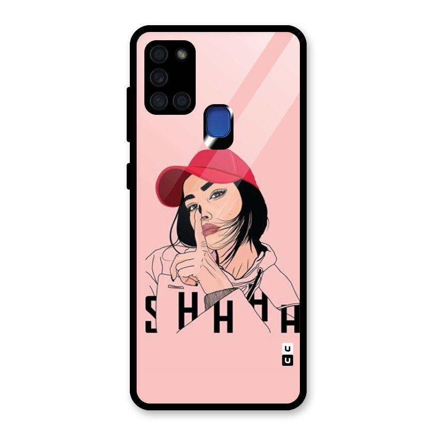 Shhhh Girl Glass Back Case for Galaxy A21s