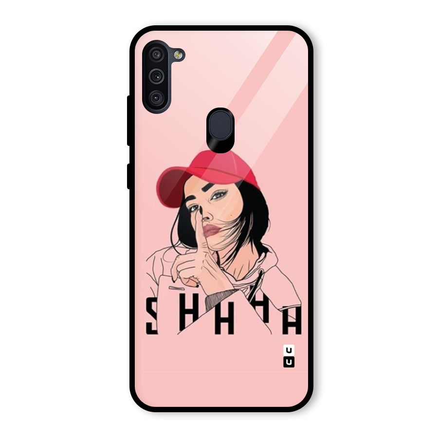 Shhhh Girl Glass Back Case for Galaxy M11