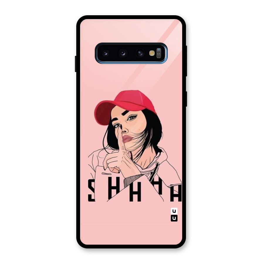Shhhh Girl Glass Back Case for Galaxy S10