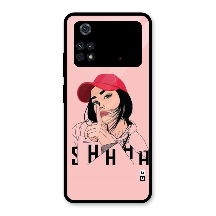 Shhhh Girl Glass Back Case for Poco M4 Pro 4G