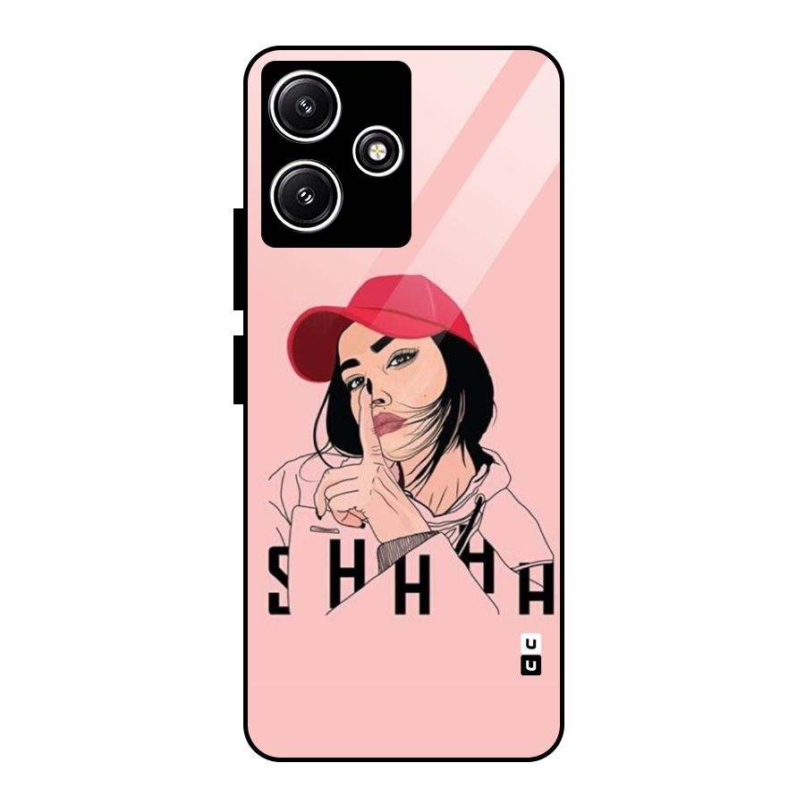 Shhhh Girl Glass Back Case for Poco M6 Pro