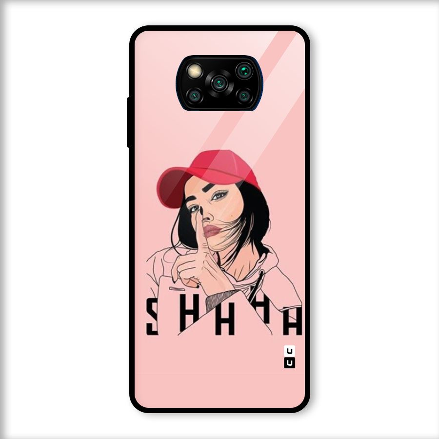 Shhhh Girl Glass Back Case for Poco X3