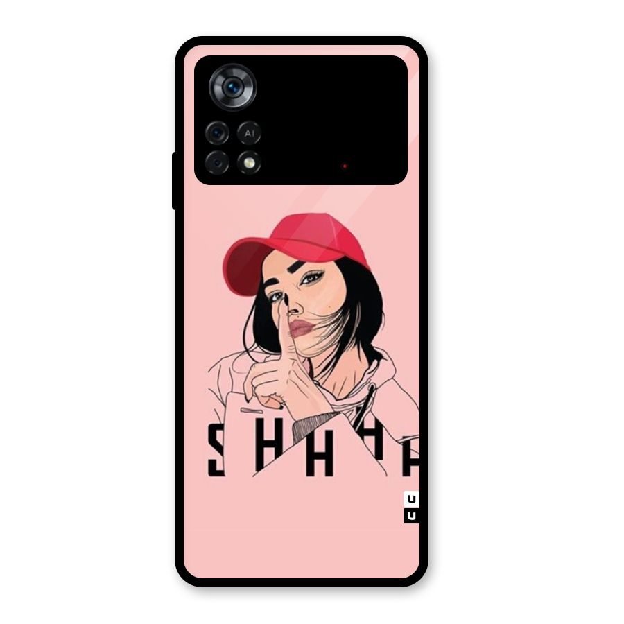 Shhhh Girl Glass Back Case for Poco X4 Pro 5G