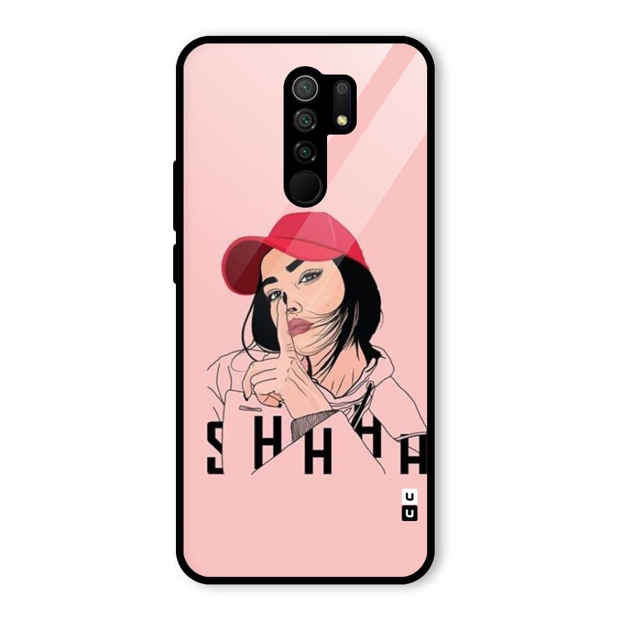 Shhhh Girl Glass Back Case for Redmi 9 Prime