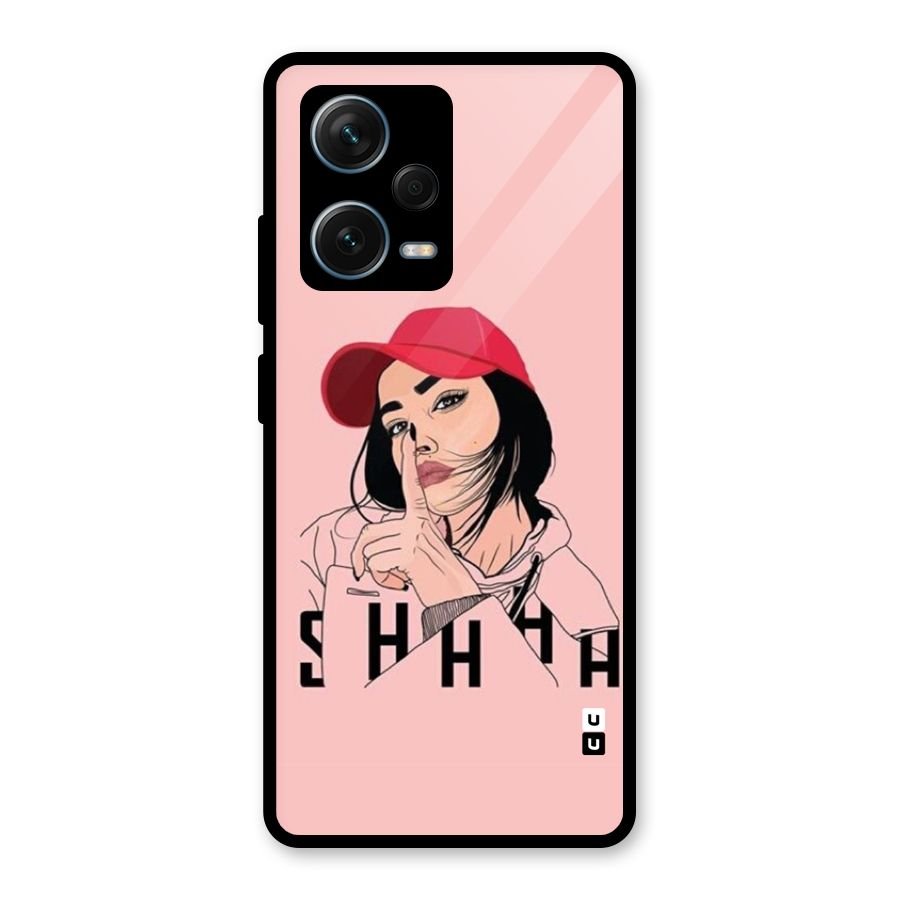Shhhh Girl Glass Back Case for Redmi Note 12 Pro Plus 5G